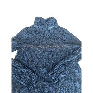 Loveriche black lace high neck long sleeve top, women's S